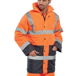 Two Tone Traffic Jacket Orange Xl