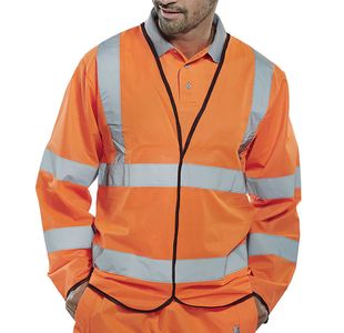 Hi Vis Long Sleeve Jerkin Orange L