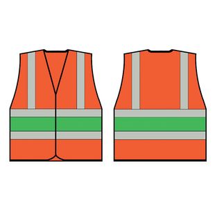 Beeswift Hi Vis Vest Org/Green L