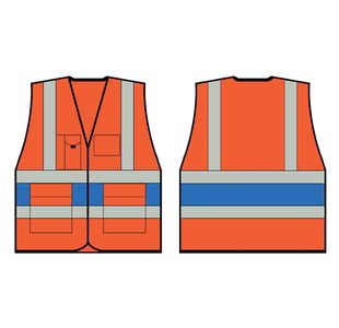 Hi Vis Exec Vest Org/Rblue Band 5Xl