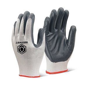 Nitrile P/C Poly Gloves Grey Xl Pk10