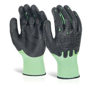 Cut Res Coated Impact Glvs 1Pr Grn L