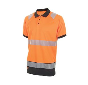 Hi Vis S/S Polo Shirt Org/Black L