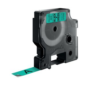 Dymo D1 Labelmaker Tape 12Mm Blk/Grn