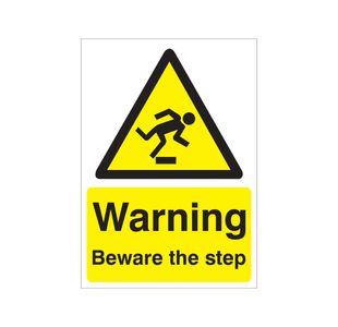 Warning Beware Of Step Rigid Plas A5