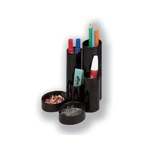 6 Compartment Desk Tidy Black