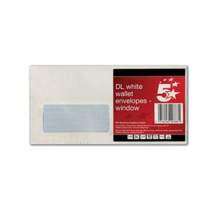 Dl Env Window Peel/Seal Wht Pk25