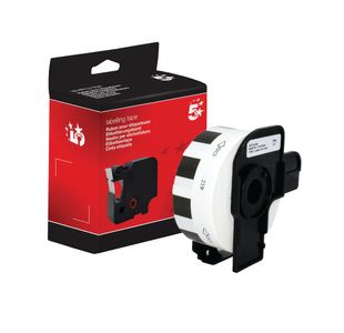 Lbl Roll 12Mm Rnd Blk On Wht