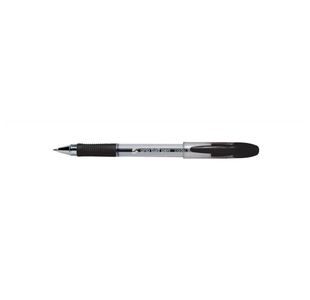 Rubber Grip Ball Pen Med Black Pk12