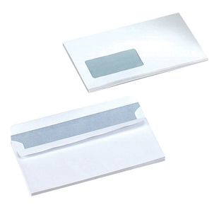 Dl Wdw Wallet Env Sseal Wht Pk1000