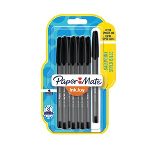 Papermate Inkjoy 100 Cap Med Blk Pk8