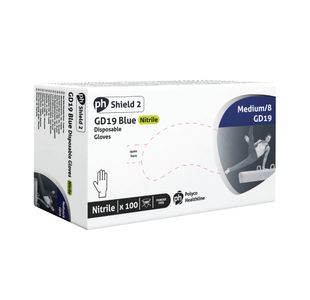 Shield Pf Nitrile Gloves M P100 Gd19
