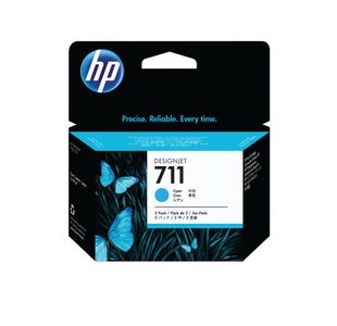 Hp 711 Cyan Ink Cart Cz134A Pk3