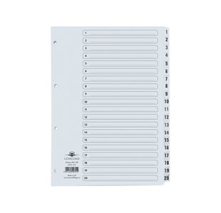 Concord Index A4 1 To 20 Clear