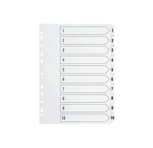 Q Connect Index 1-10 Brd Reinf White