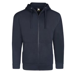 Macaw Zipped Hoodie Unisex Navy Xs