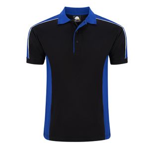 Avocet Polo Shirt Black/Ro Blue Xs