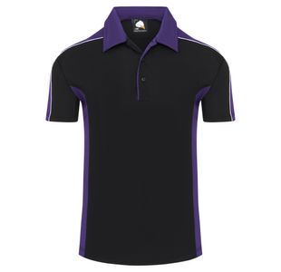 Avocet Wicking Polo Blk/Purple 4Xl