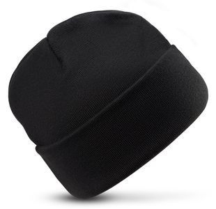 Beanie Hat With Lining Unisex Black