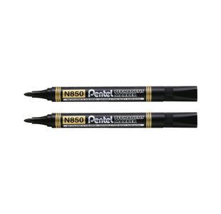 Pentel N850 Perm Mkr Blk Pk12 Bogof