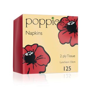 Poppies 2-Ply Nap 4F 33Cm Rd Pk2000