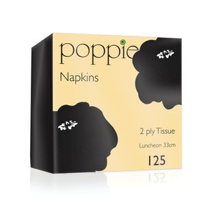 Poppies 2-Ply Nap 4F 33Cm Blk Pk2000