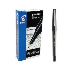 Pilot Fineliner Pen Black Pk12