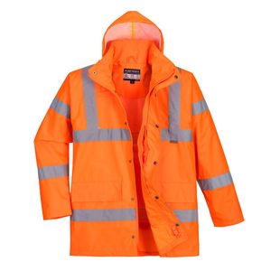 Hi-Vis Rain Traffic Jacket Org Xl