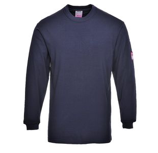 Fr Anti-Static L/S Tshirt Nvy Xl