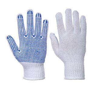 Polka Dot Glove Wht/Blu M Pk12