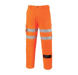 Hi-Vis Rail Work Trousers Org Tall L