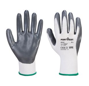 Flexogrip Nit Glv Gry/Wht M Pk12