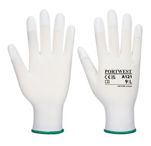 Pu Fingertip Glove White Xs Pk12
