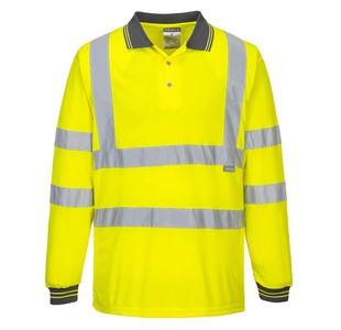 Hi-Vis Polo Shirt L/S Yellow Xxl