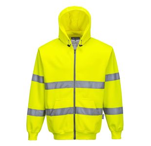 Hi-Vis Zipped Hoodie Yellow Xxl