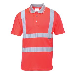 Hi-Vis Polo Shirt S/S Red M