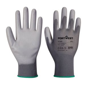 Pu Palm Glove Grey M Pk12