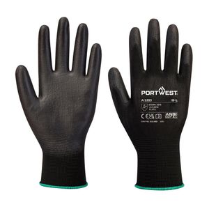 Pu Palm Glove Black S Pk12
