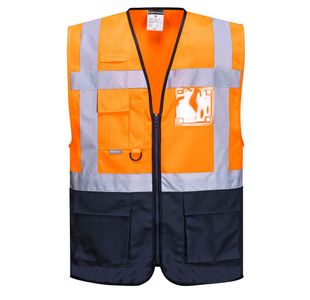 Warsaw Hi-Vis Vest Org/Nvy Xl Pk10