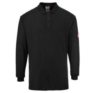 Fr Anti-Static L/S Polo Blk Xxl