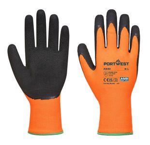 Hi-Vis Grip Glv Latex Org/Blk M Pk12