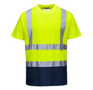 Hi-Vis Cont T-Shirt S/S Ylw/Navy S
