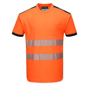 Pw3 Hi-Vis C/C T-Shirt S/S Org/Blk L