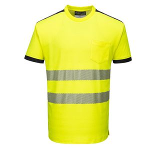 Pw3 Hi-Vis C/C T-Shirt S/S Ylw/Blk M