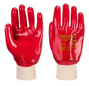 Pvc Knitwrist Red Xl Pk12