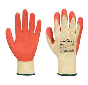 Grip Glove Latex Orange L Pk12