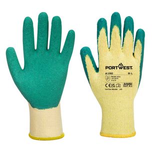 Grip Glove Latex Green M Pk12