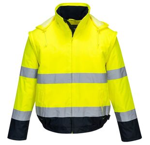 Hi-Vis 2-In-1 Bomber Ylw/Nvy Xxl