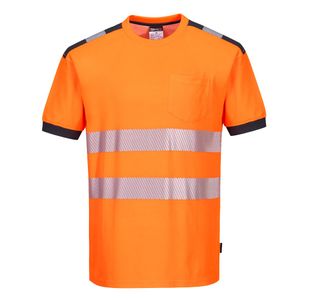 Pw3 Hi-Vis C/C T-Shirt S/S Og/Gry Xl