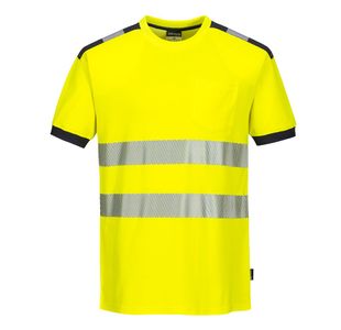Pw3 Hi-Vis C/C T-Shirt S/S Ylw/Gry L